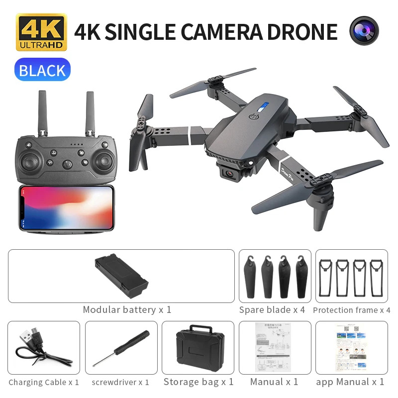 Drone Camera Lens - E88 ProИнтеллектуальный складной дрон поддерживает переключение