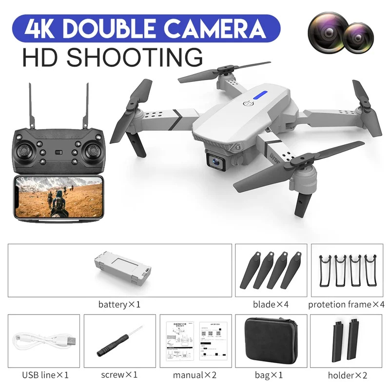 E88 ProИнтеллектуальный складн – обзор и цена Drone Camera Lens