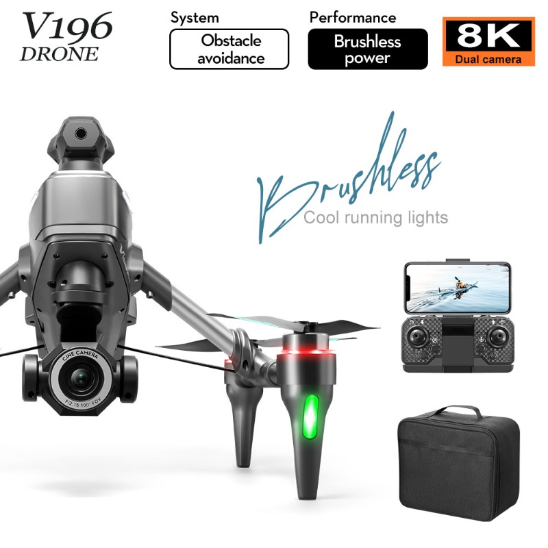 2025 V196 Автоматический дрон  – обзор и цена Drone Camera With Gimbal